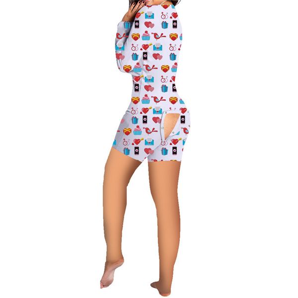 women jumpsuits rompers valentine's day pajama onesies pant nightwear bodysuit workout button back flap short pants g12002, White 
women jumpsuits rompers valentine's day pajama onesies pant nightwear bodysuit workout button back flap short pants g12002, White