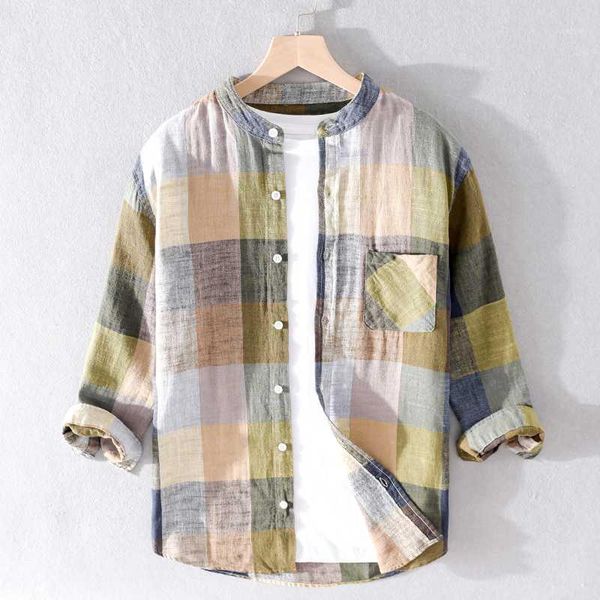 suehaiwe's brand italy cotton and linen plaid shirt men stand collar three-quarter sleeved casual shirts for men fashion shirt1, White;black
suehaiwe's brand italy cotton and linen plaid shirt men stand collar three-quarter sleeved casual shirts for men fashion shirt1, White;black