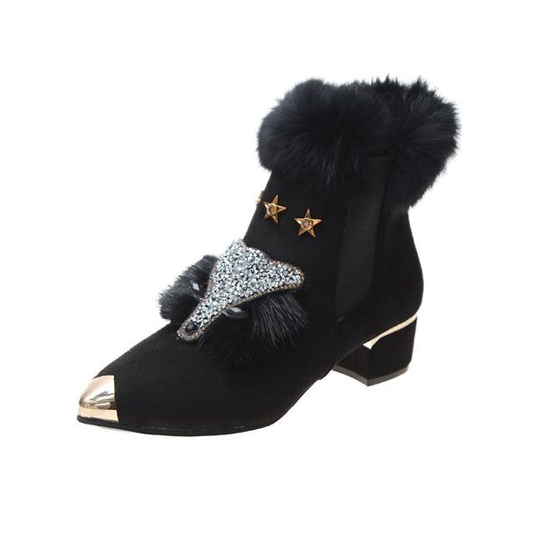 2020 new women's flat heel boots suede shoes woman pointed toe solid color rhinestone fashion women's winter boots size 35-39, Black
2020 new women's flat heel boots suede shoes woman pointed toe solid color rhinestone fashion women's winter boots size 35-39, Black