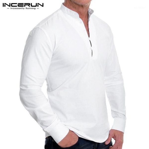incerun solid color cotton men casual shirts vintage 2020 stand collar button fitness long sleeve brand shirts camisa masculina1, White;black
incerun solid color cotton men casual shirts vintage 2020 stand collar button fitness long sleeve brand shirts camisa masculina1, White;black