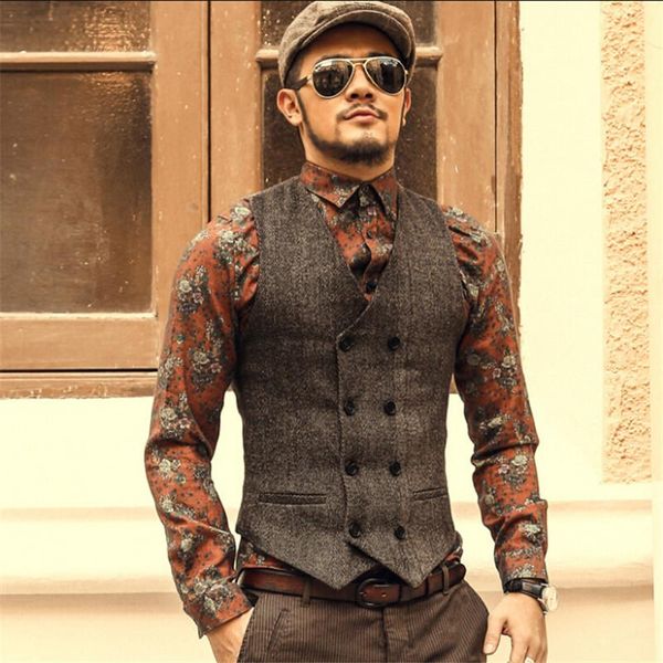 men's vests men autumn suit vest casual fashion vintage business waistcoats woolen double breasted winter sleeveless jacket a2804, Black;white
men's vests men autumn suit vest casual fashion vintage business waistcoats woolen double breasted winter sleeveless jacket a2804, Black;white