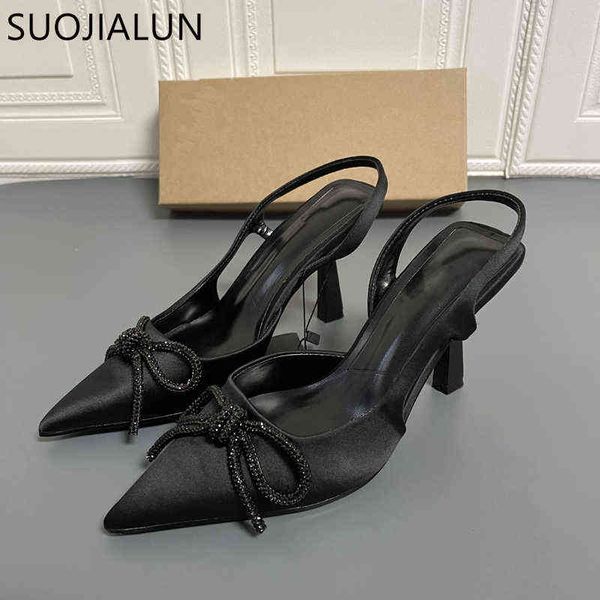suojialun brand women pointed toe sandals fashion crystal buckle ladies slingbacks shoes ladies thin high heel pumps for office y220225, Black
suojialun brand women pointed toe sandals fashion crystal buckle ladies slingbacks shoes ladies thin high heel pumps for office y220225, Black