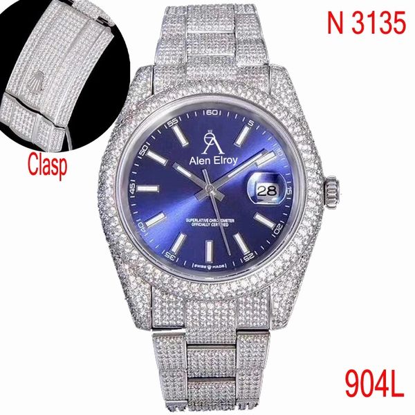 iced out watch blue dial date-just- full diamonds clasp sapphire glass automatic eta n 3135 movement, Slivery;brown
iced out watch blue dial date-just- full diamonds clasp sapphire glass automatic eta n 3135 movement, Slivery;brown