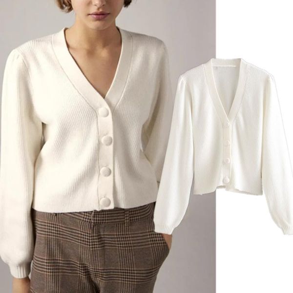 women's knits & tees withered winter sweaters women england style fashion simple single breasted v-neck rib pknitted cardigans, White
women's knits & tees withered winter sweaters women england style fashion simple single breasted v-neck rib pknitted cardigans, White