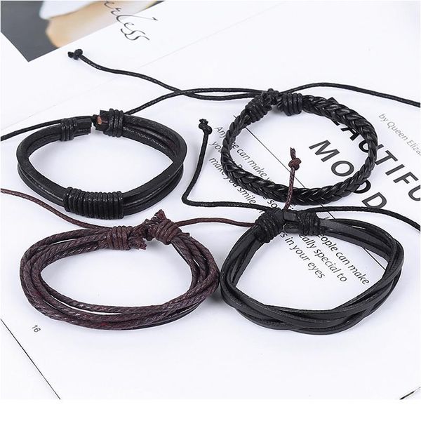 eif dock 4 pcs/set handmade weave charm wrap leather mens bracelets for women bangles femme homme male jewellery pulser qylujq
eif dock 4 pcs/set handmade weave charm wrap leather mens bracelets for women bangles femme homme male jewellery pulser qylujq