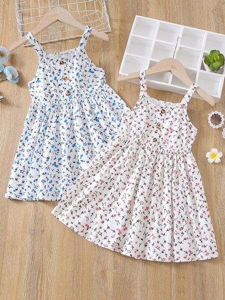 toddler girls 2pcs ditsy floral dress she, Red;yellow