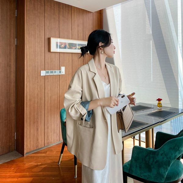 women's suits & blazers vintage autumn blazer women korean elegant casual fashion simple loose oversized mujer chaqueta jacket de50xz, White;black
women's suits & blazers vintage autumn blazer women korean elegant casual fashion simple loose oversized mujer chaqueta jacket de50xz, White;black
