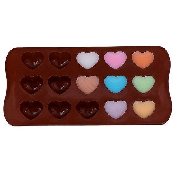 2021 Valentine's Day 15 Hole Heart Shaped Cake Chocolate Silicone Mold Mini Diy Kitchen Tools Weddings Party Handmade Candy Molds G1130