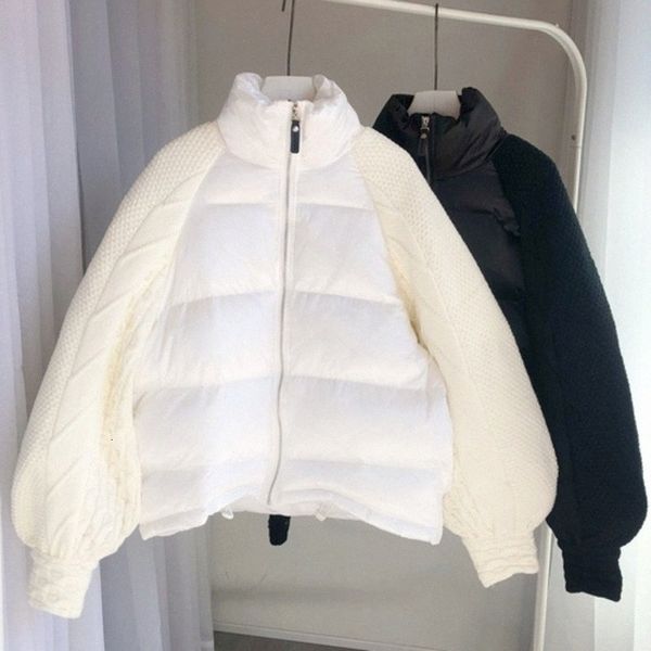 short down jackets woman splicing with sweater sleeve bat type womens and blouses harajuku kawaii winter loose coat women vlwo#, Black
short down jackets woman splicing with sweater sleeve bat type womens and blouses harajuku kawaii winter loose coat women vlwo#, Black