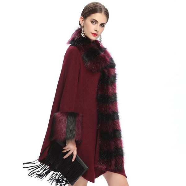 winter ladies coat long poncho faux fur plus size shawl cardigan fringed plaid cardigan cloak cloak woman made fox fur coat ladies cardigan, Black
winter ladies coat long poncho faux fur plus size shawl cardigan fringed plaid cardigan cloak cloak woman made fox fur coat ladies cardigan, Black