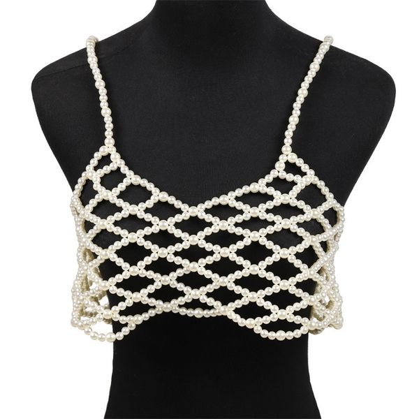 women v neck accessories solid pearl vest handmade gift beaded slim craft street fashion body jewelry chest chain sling t200508, Silver
women v neck accessories solid pearl vest handmade gift beaded slim craft street fashion body jewelry chest chain sling t200508, Silver