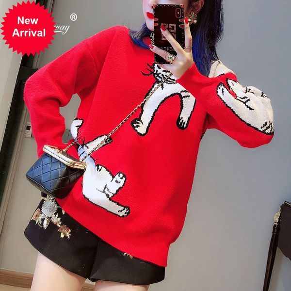 2020 autumn new arrival christmas of women neck long sleeve lovely female cat sweater c-017, White;black
2020 autumn new arrival christmas of women neck long sleeve lovely female cat sweater c-017, White;black