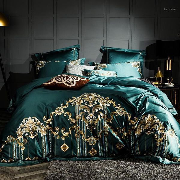 king size quilt covers 4/6pcs dark green bed sheet golden embroidered bedding set 1000tc egyptian cotton duvet cover1
king size quilt covers 4/6pcs dark green bed sheet golden embroidered bedding set 1000tc egyptian cotton duvet cover1