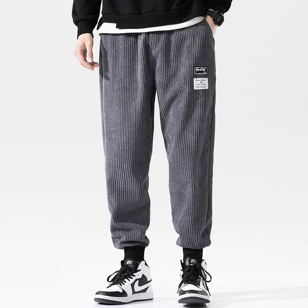 men's pants brand 2021 autumn corduroy casual harem men clothing joggers japanese streetwear work trousers hip hop tracksuit m-4xl, Black 
men's pants brand 2021 autumn corduroy casual harem men clothing joggers japanese streetwear work trousers hip hop tracksuit m-4xl, Black