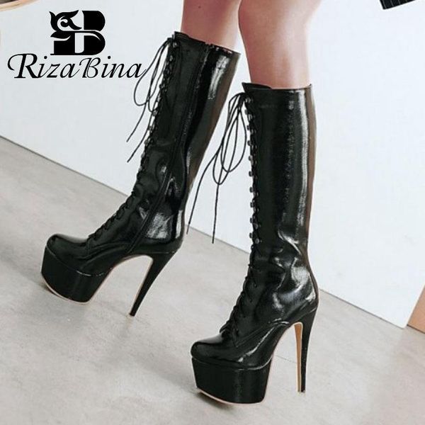 boots rizabina knee high for woman solid color side zipper platform thin heels shoes cross strap women size 33-481, Black
boots rizabina knee high for woman solid color side zipper platform thin heels shoes cross strap women size 33-481, Black