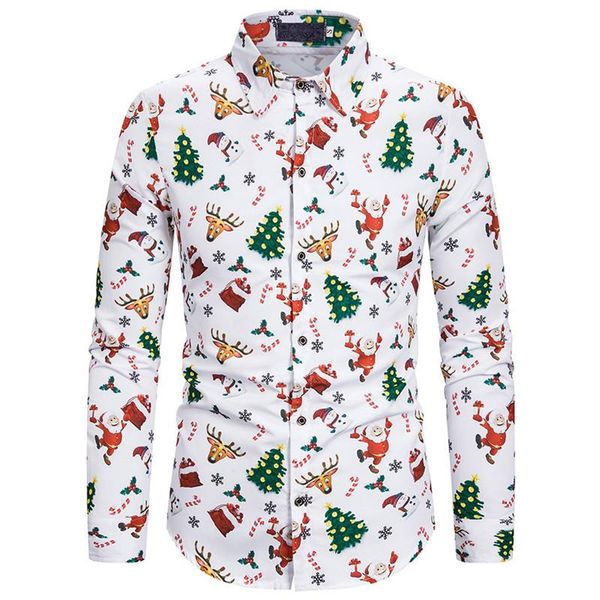 2021 christmas men´s long sleeve shirts spring and autumn fashion wild xmas santa snowman print lapels button down male shirt, White;black
2021 christmas men´s long sleeve shirts spring and autumn fashion wild xmas santa snowman print lapels button down male shirt, White;black