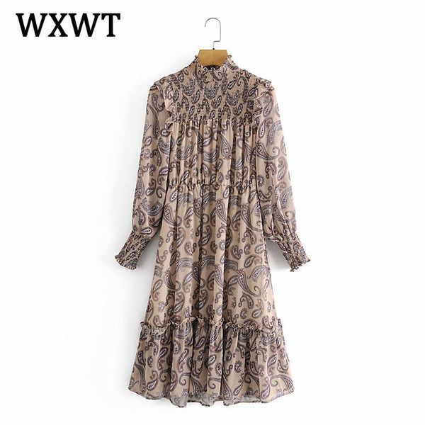 wxwt fashion women chic stand-up collar print dress 2021 new long sleeve ladies vintage temperament elegant long dress az5015, Black;gray
wxwt fashion women chic stand-up collar print dress 2021 new long sleeve ladies vintage temperament elegant long dress az5015, Black;gray