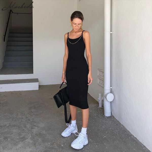 2020 black sleeveless simple bodycon ribbed knitted midi strap dress casual holiday high street office lady dress mujer, Black;gray
2020 black sleeveless simple bodycon ribbed knitted midi strap dress casual holiday high street office lady dress mujer, Black;gray