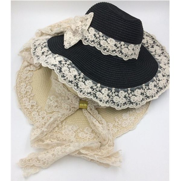 new summer women floppy straw sun hat with lace bow wide large brim lace caps fashion beach uv protection hats y200714, Blue;gray
new summer women floppy straw sun hat with lace bow wide large brim lace caps fashion beach uv protection hats y200714, Blue;gray