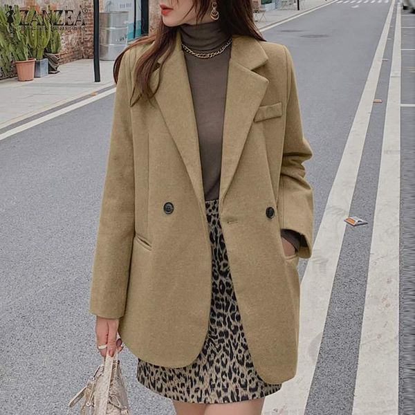 women's suits & blazers fashion solid wool blend autumn jackets zanzea 2021 casual long sleeve coats female double breasted overcoats, White;black
women's suits & blazers fashion solid wool blend autumn jackets zanzea 2021 casual long sleeve coats female double breasted overcoats, White;black