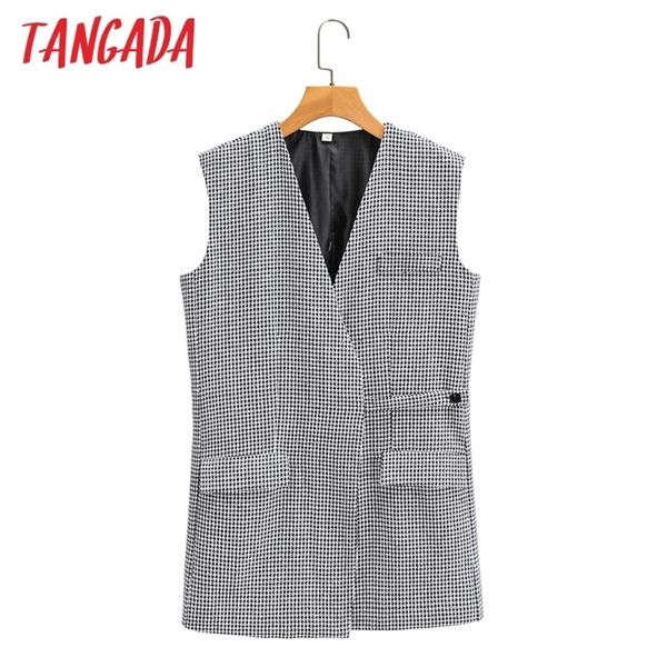 tangada women plaid pattern tweed waistcoat v neck sleeveless coat fashion oversized female chic sy21 201102, Black;white
tangada women plaid pattern tweed waistcoat v neck sleeveless coat fashion oversized female chic sy21 201102, Black;white