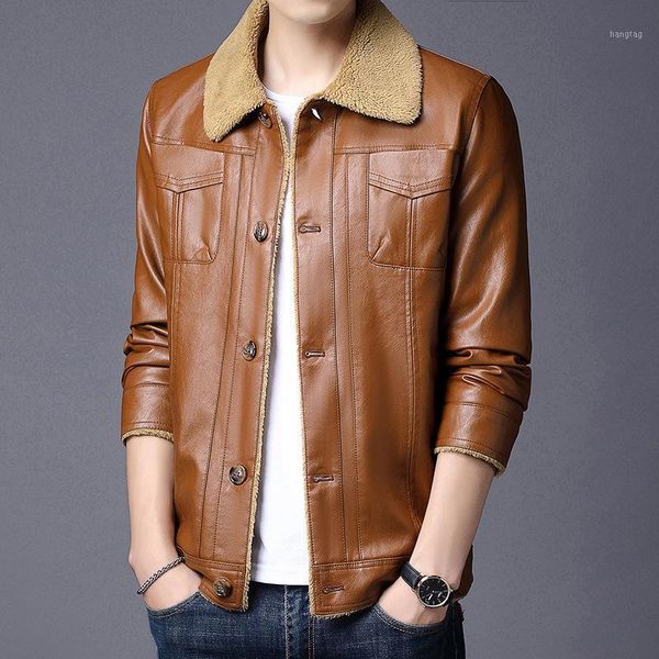 2020 men's new style for autumn and winter imitation leather and fur in one warm leather youth fashion lapel slim-fit pu1, Black
2020 men's new style for autumn and winter imitation leather and fur in one warm leather youth fashion lapel slim-fit pu1, Black