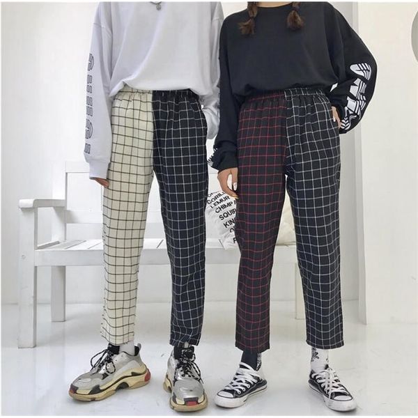 new men and women wild self-cultivation personality stitching retro plaid casual nine pants 201031, Black;white
new men and women wild self-cultivation personality stitching retro plaid casual nine pants 201031, Black;white