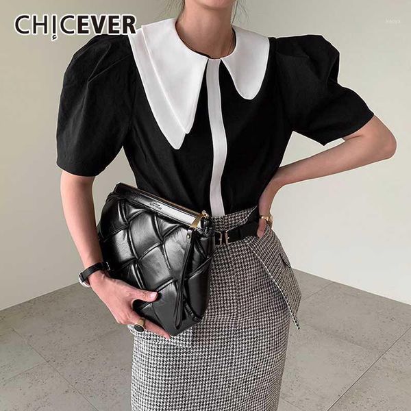 chicever patchwork hit color women's shirt lapel collar puff sleeve oversized blouse for female summer clothing fashion new 20201, White
chicever patchwork hit color women's shirt lapel collar puff sleeve oversized blouse for female summer clothing fashion new 20201, White