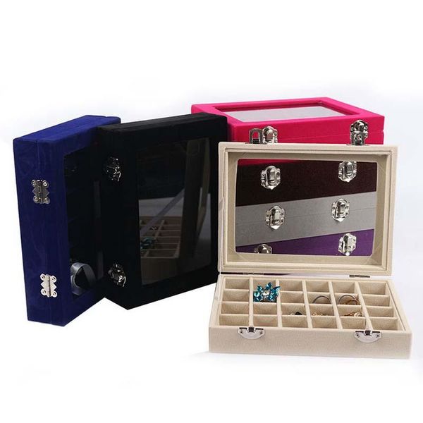 jewelry rings earrings jewelry display boxes glass velvet organizer holder case women makeup storage casket, Pink;blue
jewelry rings earrings jewelry display boxes glass velvet organizer holder case women makeup storage casket, Pink;blue