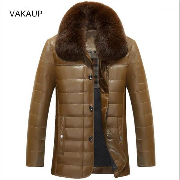 middle aged mens lapel leather jacket thickened collar sheep skin down jacket in winter 2018 men jackets coats1, Black
middle aged mens lapel leather jacket thickened collar sheep skin down jacket in winter 2018 men jackets coats1, Black