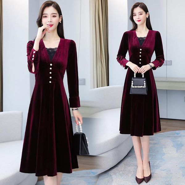 casual dresses plus size autumn winter vintage gold velvet warm vestidos 2021 women fashion office lady party bodycon runway midi dress, Black;gray
casual dresses plus size autumn winter vintage gold velvet warm vestidos 2021 women fashion office lady party bodycon runway midi dress, Black;gray