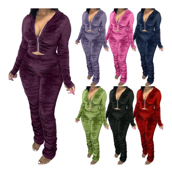 women pleated 2 pieces outfits korean velvet hooded zippers high waist long sleeve coat trousers ladies fashion fall and winter sportwear p9, Gray
women pleated 2 pieces outfits korean velvet hooded zippers high waist long sleeve coat trousers ladies fashion fall and winter sportwear p9, Gray