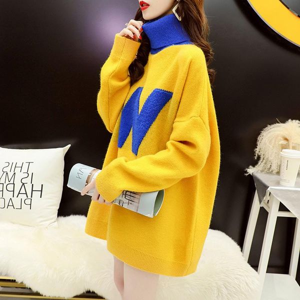 women's sweaters sweater women turtleneck pullovers letter pattern korean ladies jumper oversized winter warm knitted, White;black
women's sweaters sweater women turtleneck pullovers letter pattern korean ladies jumper oversized winter warm knitted, White;black
