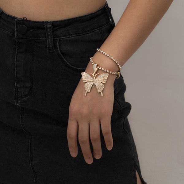 big crystal butterfly punk style metal chain bracelet for women female vintage gold color link bracelets fashion jewelry, Black
big crystal butterfly punk style metal chain bracelet for women female vintage gold color link bracelets fashion jewelry, Black
