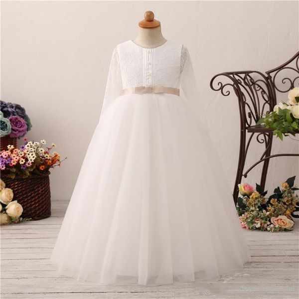 girls dresses 2020 new lace long sleeve bow scoop neck floor length wedding gowns girl dress custom made, White;blue
girls dresses 2020 new lace long sleeve bow scoop neck floor length wedding gowns girl dress custom made, White;blue
