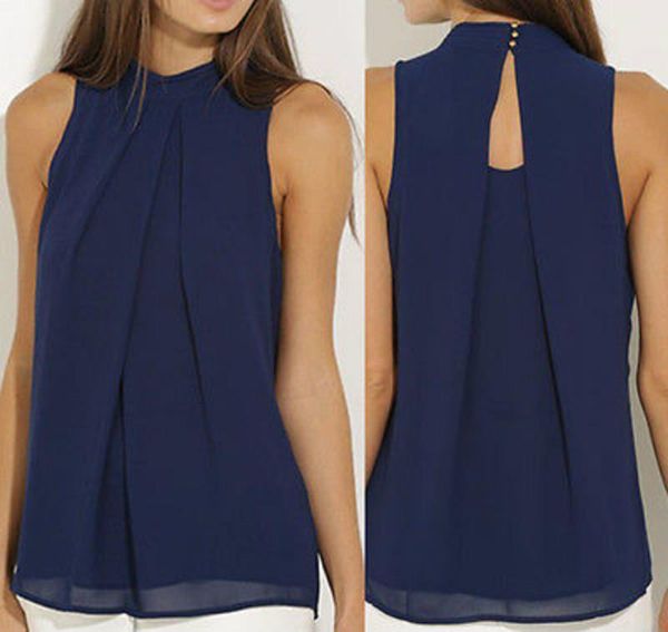 fashion women chiffon blouses summer sleeveless shirt casual blusas mujer de moda 2019 drop shipping, White
fashion women chiffon blouses summer sleeveless shirt casual blusas mujer de moda 2019 drop shipping, White