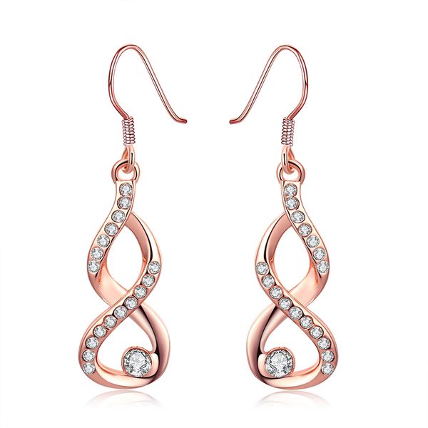 2018 new arrival rose gold popular simple 8-shaped row of zircon earrings charm fashion jewelry making for women gifts ake020, Golden
2018 new arrival rose gold popular simple 8-shaped row of zircon earrings charm fashion jewelry making for women gifts ake020, Golden