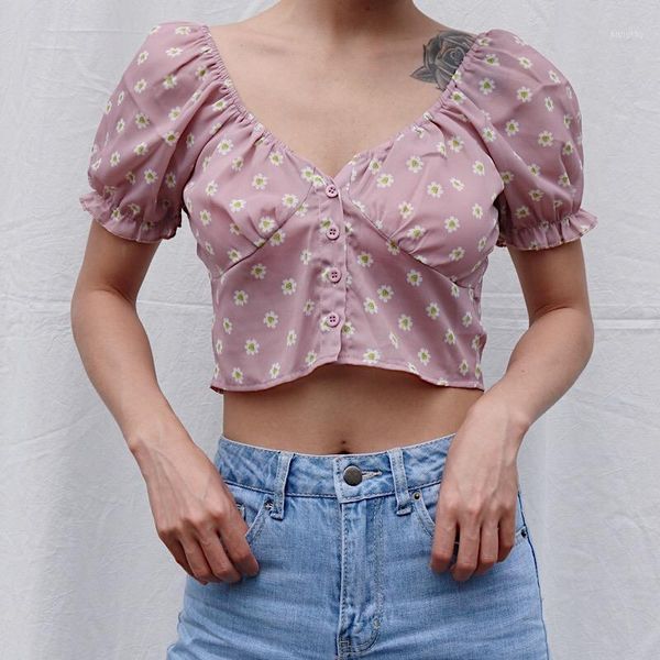 fashion blouse shirt 2019 summer sweetheart neckline button up crop with puff sleeves little daisy blouse crop 1, White
fashion blouse shirt 2019 summer sweetheart neckline button up crop with puff sleeves little daisy blouse crop 1, White