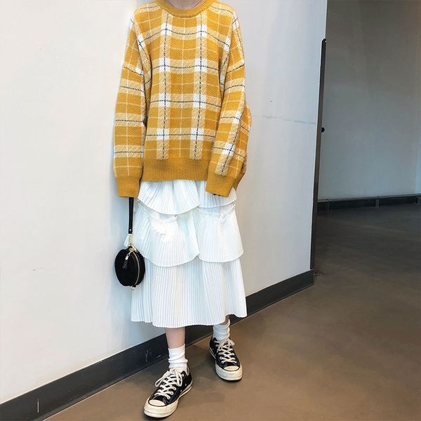 2021 New Autumn winter sweaters and jumpers style yellow plaid girls women's knitted shirt (x177) BZT2, White;black
2021 New Autumn winter sweaters and jumpers style yellow plaid girls women's knitted shirt (x177) BZT2, White;black