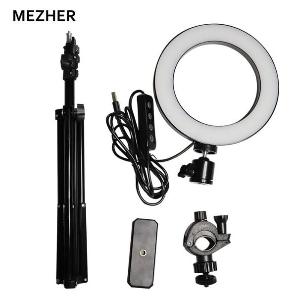 mezher 6"/16cm led studio camera ring lamp studio makeup lamp self-timer selfie light tripod mobile phone bracket usb plug
mezher 6"/16cm led studio camera ring lamp studio makeup lamp self-timer selfie light tripod mobile phone bracket usb plug