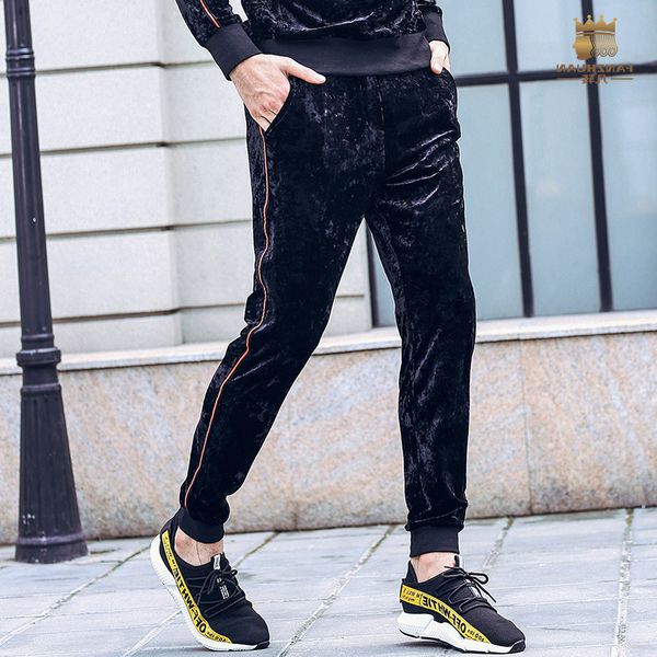 fanzhuan new male fashion casual men's slim trousers personality popular pants black korean cashmere 818153
fanzhuan new male fashion casual men's slim trousers personality popular pants black korean cashmere 818153