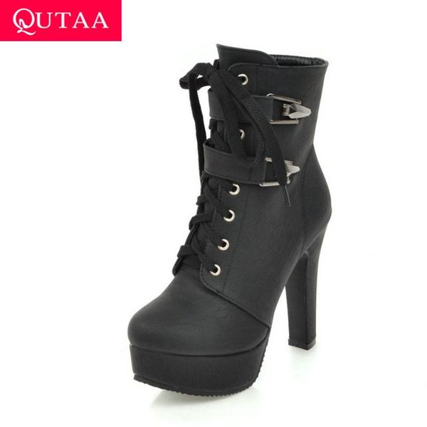 boots qutaa 2021 super high heel warm fur winter shoes platform zipper fashion metal decoration women ankle size34-43, Black
boots qutaa 2021 super high heel warm fur winter shoes platform zipper fashion metal decoration women ankle size34-43, Black