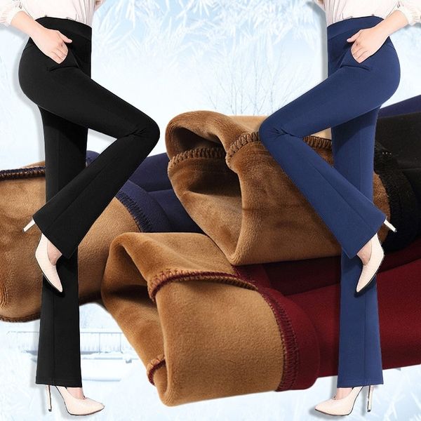 women winter high waist wide leg plus size warm korean flare trousers causal cashmere balck elegant pants y200114, Black;white
women winter high waist wide leg plus size warm korean flare trousers causal cashmere balck elegant pants y200114, Black;white