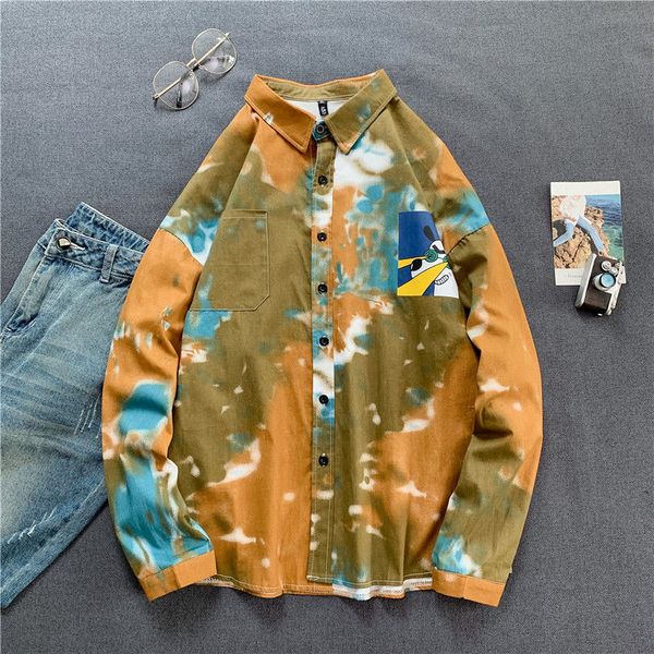fall/winter 2021 men's fine new pure tie-dye lovers long sleeve shirts loosely loosey youth clothing 79c3, White;black
fall/winter 2021 men's fine new pure tie-dye lovers long sleeve shirts loosely loosey youth clothing 79c3, White;black