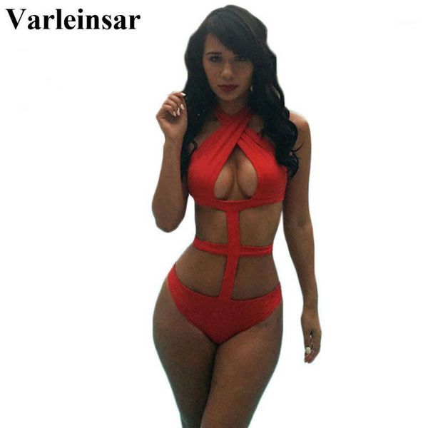 varleinsar black red halter neck 1 one piece swimsuit caged monokini female swimwear women bathing suit swim wear v831, White;black
varleinsar black red halter neck 1 one piece swimsuit caged monokini female swimwear women bathing suit swim wear v831, White;black
