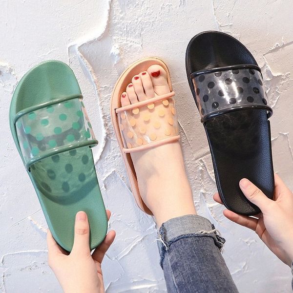 summer women slippers flat slides beach shoes woman transparent dot home outside open toe flip flops women sandals shoes slap #hi1t, Black
summer women slippers flat slides beach shoes woman transparent dot home outside open toe flip flops women sandals shoes slap #hi1t, Black