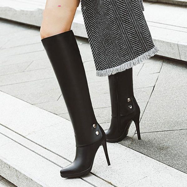 autumn knee high boots women zipper thin heels long boots pu leather extreme high heel shoes ladies winter size 34-391, Black
autumn knee high boots women zipper thin heels long boots pu leather extreme high heel shoes ladies winter size 34-391, Black