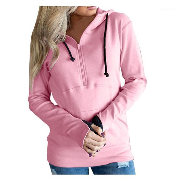 women's hoodies & sweatshirts womens half zipper drawstring hooded lady casual street outdoor pullover pocket sweatshirt outwear sudade, Black
women's hoodies & sweatshirts womens half zipper drawstring hooded lady casual street outdoor pullover pocket sweatshirt outwear sudade, Black
