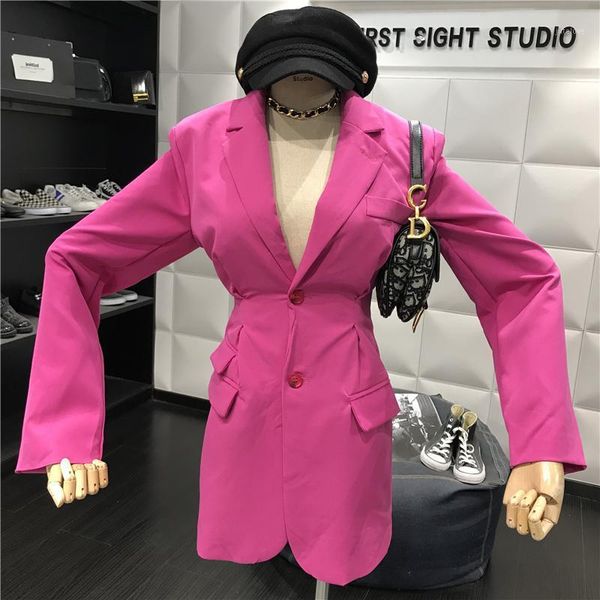 rose purple suit female 2020 autumn design wrinkle pleat waist slimming temperament long suit jacket1, White;black
rose purple suit female 2020 autumn design wrinkle pleat waist slimming temperament long suit jacket1, White;black