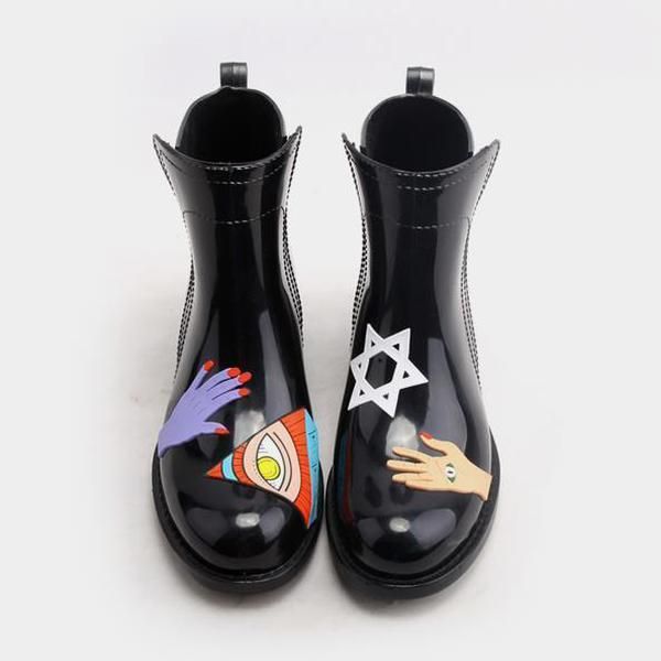 pvc ankle rain boots women flat heels rainboots waterproof water shoes woman wellies tr199, Black
pvc ankle rain boots women flat heels rainboots waterproof water shoes woman wellies tr199, Black